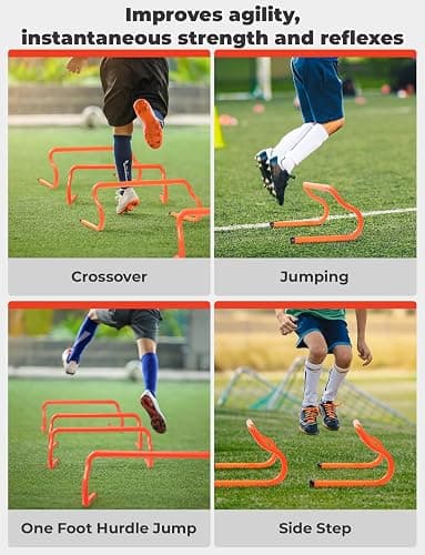 GHB Agility Hurdles 8" Speed Agility Training Hurdles, Detachable Sturdy Hurdles Training Equipment Set with Carry Bag for Kids,Athletes,Soccer,Basketball thumbnail 5