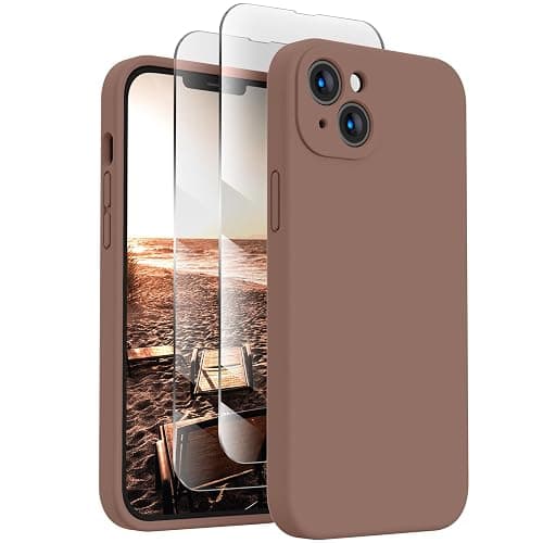 FireNova Designed for iPhone 14 Case, Silicone Upgraded [Camera Protection] Phone Case, Soft Anti-Scratch Microfiber Lining Inside, 6.1 inch, Light Brown - Image 1