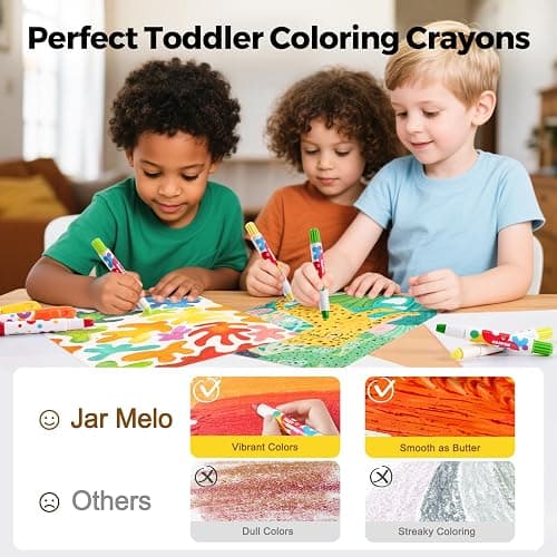 Jar Melo Jumbo Crayons for Toddlers, 36 Colors TwistJoy Washable Crayon | Ultra-Silky, Non-Toxic, Easy to Hold, Safe for Babies, Children's Gift, Back to School thumbnail 2