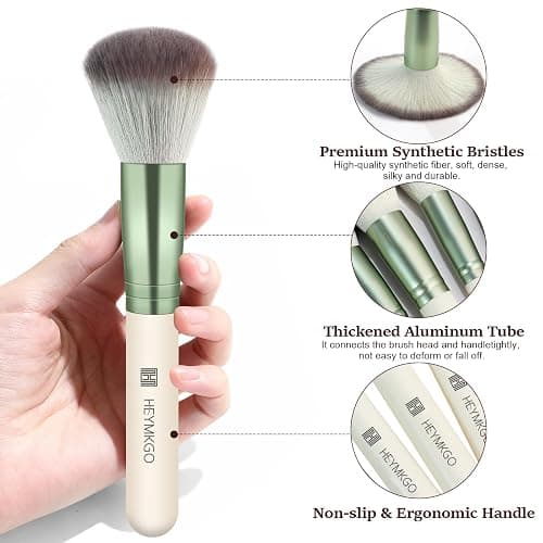 HEYMKGO Makeup Brushes 15Pcs Diversity Makeup Brush Set with Makeup Brush Holder Premium Synthetic Bristles Foundation Kabuki Powder Concealers Blush Blending Lip Eyeshadow Highlighter Eyebrow Brush thumbnail 3