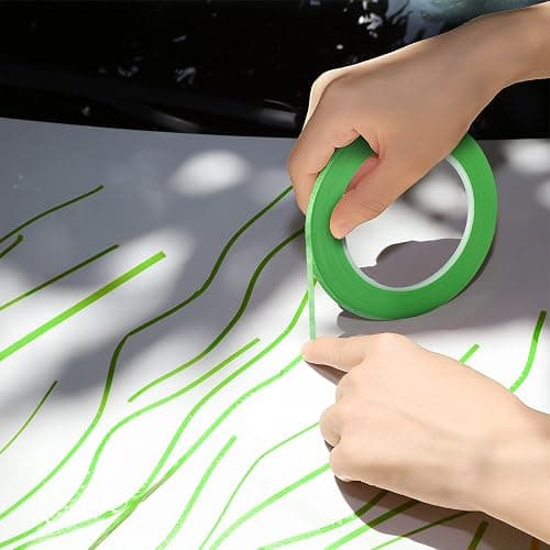 Epakh 4 Rolls Pinstripe Tape, Masking Tape in 1/16, 1/8, 1/4 and 1/2 Inch Wide, for Painters Automotive DIY Car Auto Paint Art(Green,52 yd) thumbnail 5