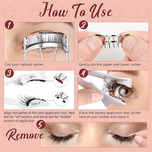 Higu clace Magnetic-Eyelashes with Applicator 4 Pairs Magnetic-Lashes Natural Look Wispy Magnet Lashes Easy to Wear and Remove（DJCX-A01) thumbnail 6