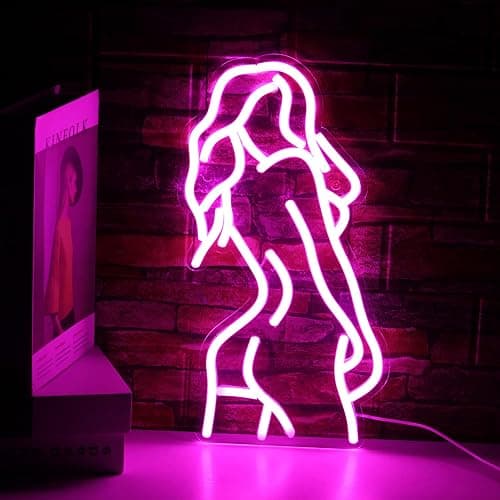 Wanxing Lady Back Neon Licht Sexy Lady Neon Schild für Wand Dekor Rosa Led Schild mit USB-betrieben für Schlafzimmer, Mädchen Zimmer, Wohnkultur, Mann Höhle thumbnail 4