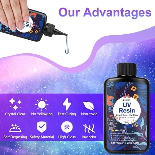 KISREL UV Resin Jewelry Making Kit, 300g Crystal Clear Resin with Light and Molds, DIY Jewelry Making Kit, Resina Starter Kits for Keychain and Earring thumbnail 3