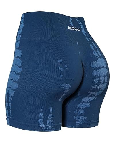 AUROLA Serpent Seamless Scrunch Workout Shorts for Women,Tummy Control Squat Proof Ribbed Thick Active Gym Short - Image 1