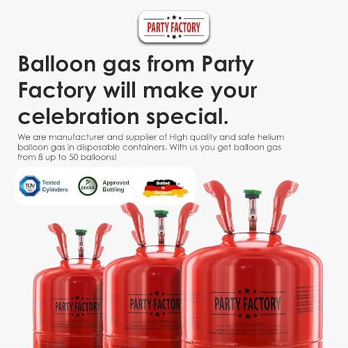 Party Factory Helium balloon gas for up to 50 balloons | helium bottle 14.1 cu gas filling foil balloons | party wedding thumbnail 4