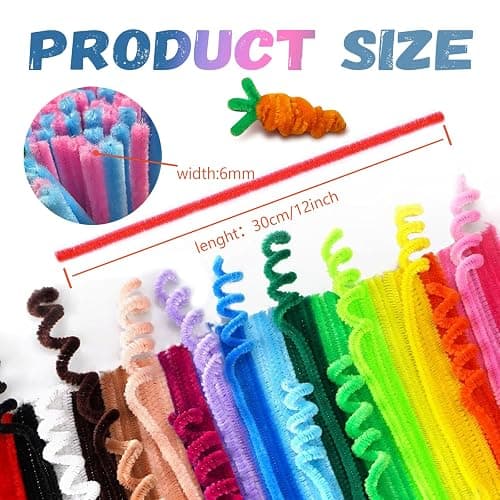 Pipe Cleaners Craft Bulk,Kids Toys & Games Gifts,200pcs Arts Crafts,Chenille Stems Art Supplies for Projects Creative DIY Room Decor,Christmas Decorations,Juegos para Niños Fidget Toys for Ages 5-7 thumbnail 2
