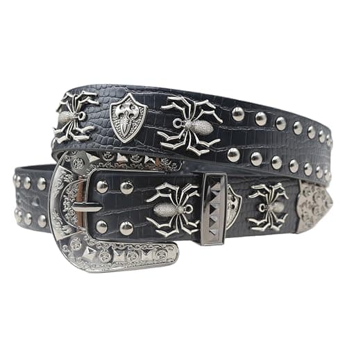 EVERBLTING Black Western Cowboy Belt for Men Women Western Cowboy Cowgirl Y2k Studded Belt Western Punk Studded Belts - Image 1