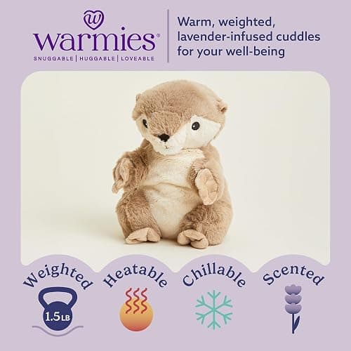 warmies Junior Microwavable & Weighted Stuffed Animals, Otter - Heated Stuffed Animal Plushie for Warmth & Comfort - Cute Soft Plush Toys for Adults & Children (Boys, Girls, Babies & Toddlers) thumbnail 2