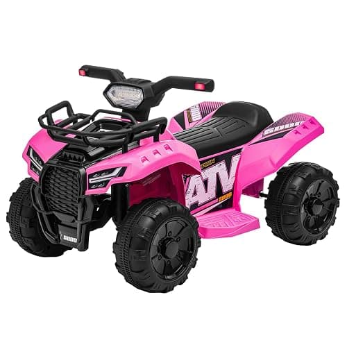 XCAR 6V ATV for Kids, 4 Wheeler for Toddlers with Music, Horn, Lights, 1.2mph Max Speed, Pink - Image 1