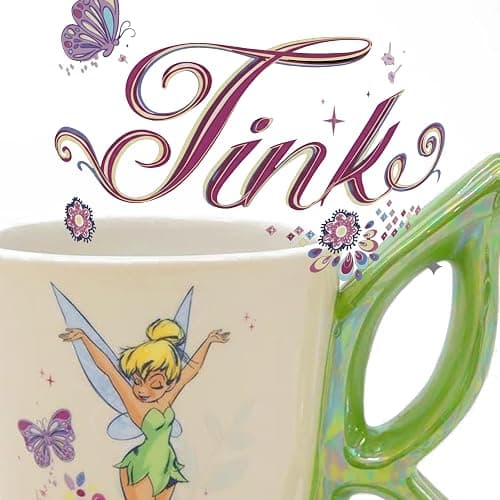 Disney Tinker Bell Ceramic Coffee Mug – Cute Mug Featuring Tinker Bell with Iridescent Butterfly Design, Collectible Coffee Cup, Officially Licensed Gifts thumbnail 4