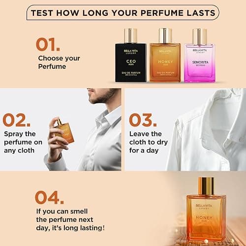 BellaVita Luxury Honey Oud Eau de Parfum (3.4 fl. oz.) | Patchouli, Vanilla, Bergamot, Floral & Spicy + Made with Clean & Vegan Essentials Oils + Cruelty Free | Long-Lasting Unisex Fragrance thumbnail 2