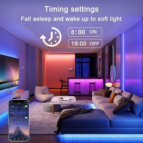 FUPT 2M Ruban Led, Bande Led 5050 RGB, Télécommande Multicolore Flexible Led Ruban, Synchronisé Avec La musique, Convient Pour La Musique A La Maison, Salon, Cuisine thumbnail 3