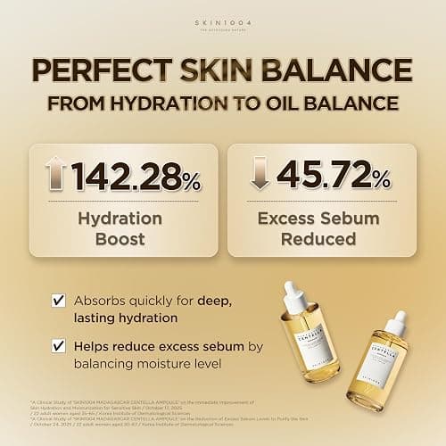 SKIN1004 [Hudson's Pick] Madagascar Centella Ampoule, Korean Face Serum with Centella Asiatica for Hydrating & Moisturizing, Soothing Facial Serum for Skin Balance, Korean Skin Care, 3.38 fl.oz, 100ml | Soothing, Hydrating Face Serum with Centella Asiatica for Skin Barrier and Moisturizing Care, Lightweight, Korean Skin Care thumbnail 5