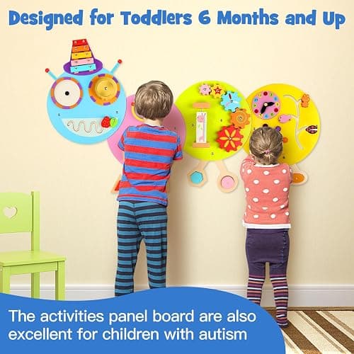 Caterpillar Activity Wall Panels for Toddler: Sensory Wall Toy 12 Activities - Wall Mounted Toy Busy Board Decor for Bedrooms Toddler Activity Center Daycares - Montessori Educational Toy for Kids thumbnail 6