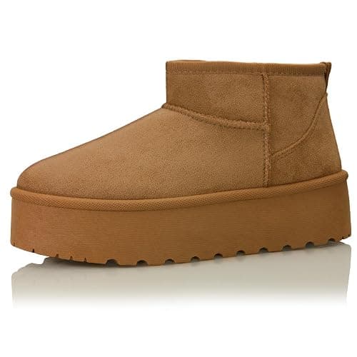 Procity Damen Stiefeletten Warm Gefüttert Plateau Boots mit der Profilsohle - Image 1