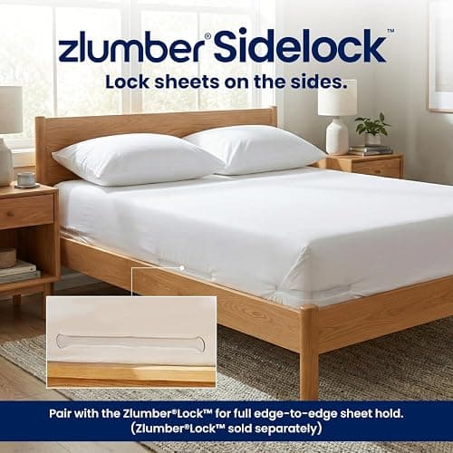 Zlumber Sidelock Bed Sheet Holder, Side Sheet Holder for Fitted Sheets, Helps Secure Loose Sheets on Mattress Sides thumbnail 2