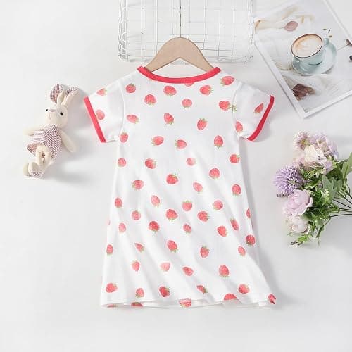 Ukyzddio Girls Cotton Nightgowns Short Sleeve Sleep Shirt Princess Nightdress thumbnail 2