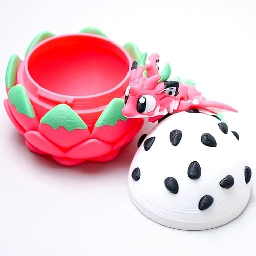 LUYUCUBE Colourful 3D Printed Dragon Egg,Little Dragon Inside Egg,Flexible Realistic Articulated Animal Fidget Toys,Mystery Figurines Gifts,Executive Desk Décor and Festival Collectible (Pitaya) thumbnail 7