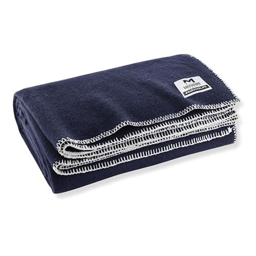 M MCGUIRE GEAR Heavy Duty Wool Blanket, Survival, Emergency, and First Aid Use – Mil-Spec, Fire Retardant, Durable Outdoor Wool Blankets for Camping. - Navy Blue, (64 x 90 inches) - Image 1
