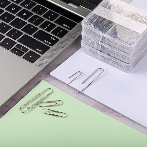 FUDAO FAMILY Paper Clips Assorted Sizes, Large and Small Paper Clips, Paper Clip, Paperclips, Pack of 3 Boxes of 100 Clips Each (300 Clips Total) thumbnail 6