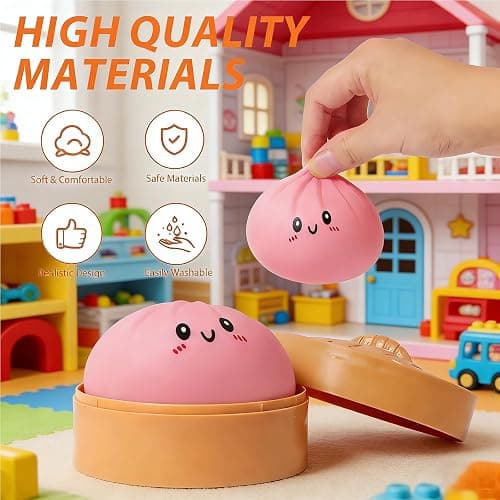 2 Pcs Dumpling Squishy, Mystery Squishy Dumpling Box, Fidget Toys Adults & Teens, Stocking Stuffers, Sensory Stress Ball Squeeze Toys for Stress Relief (greenpurple) thumbnail 3