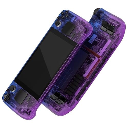 eXtremeRate Gradient Translucent Bluebell Faceplate Back Plate Shell for Steam Deck LCD, Handheld Console Replacement Housing Case, Custom Full Set Shell with Buttons for Steam Deck - Console Without - Image 1