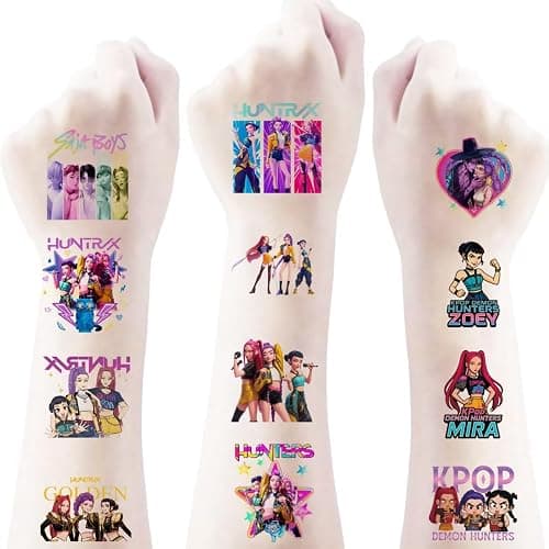 40pcs Sheets Kpop Demon Temporary Tattoos for Kids, Cartoon Kpop Hunters Birthday Party Favors Gifts for Girl Boys Home Activity Class Prizes Carnival Christmas Rewards - Image 1