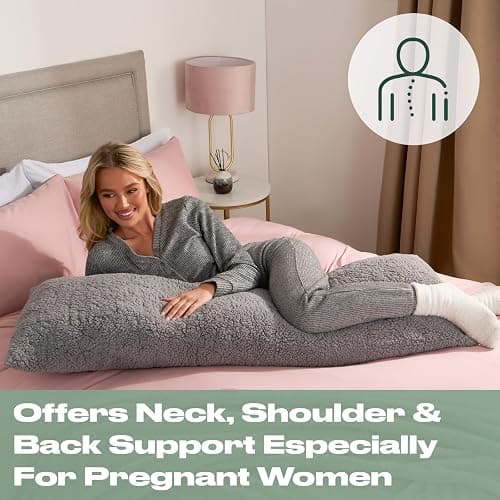 amazon long grey bed pillow  thumbnail 3