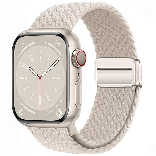 Qimela Sport Loop Compatible with Apple Watch Band 38mm 40mm 41mm 42mm 44mm 45mm 46mm 49mm for Women Men,Magnetic Strap Stretchy Braided Wristband for iWatch Series 11 10 9 8 7 6 5 4 SE Ultra 3 2 1 - Image 1