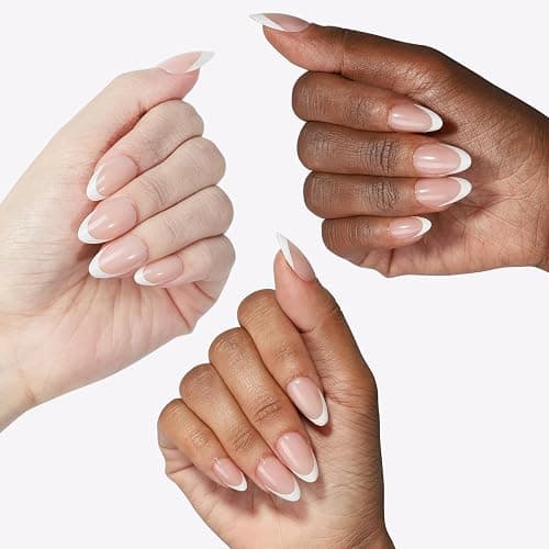 French Almond Gel Press On Nails Short 16 Sizes Fake Nails Glossy 32pcs, Nail Glue Included thumbnail 2