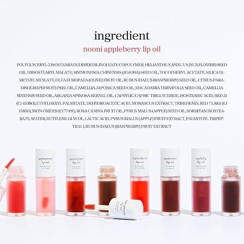 NOONI Korean Lip Oil - Appleberry | Long-Lasting, Moisturizing, Plumping, Revitalizing for Dry Lips, Waterproof, No Peel Off, Hydrating, Nourishing Crystal Clear, Stocking Stuffers, 0.12 FL Oz thumbnail 11