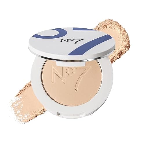 No7 Lift & Luminate Triple Action Face Powder, Light, 10g | Pressed Setting Powder for Makeup, Reduces Appearance of Fine Lines, Enhances Glow, Compact - Image 1