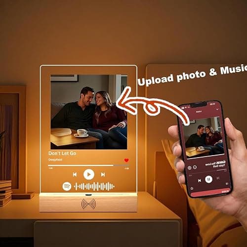 Custom Song Plaque with Built-in Music Player & Motion Sensor Light, Personalized Photo Music Plaque Gift for Girlfriend Boyfriend, Anniversary Birthday Wedding Valentine's Day Gifts thumbnail 6
