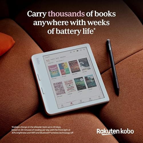 Kobo Libra Colour | eReader | 7” Glare-Free Colour E Ink Kaleido™ 3 Display | Dark Mode Option | Audiobooks | Waterproof | (White) thumbnail 9