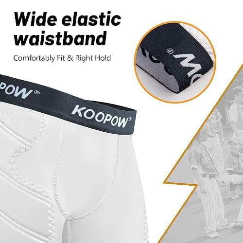 KOOPOW Youth Boys Padded Sliding Shorts with Soft Protective Athletic Cup Underwear for Baseball, Football, Lacrosse thumbnail 4