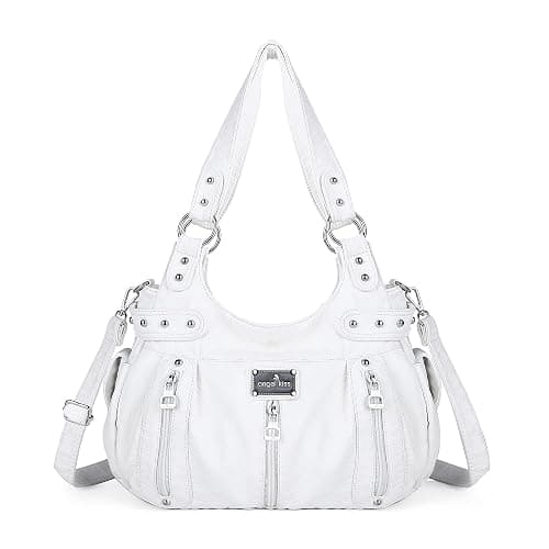 Angelkiss Large Purses and Handbags for Women Washed Faux Leather Crossbody Hobo Satchel Shoulder Handbag Tote Purse - Image 1