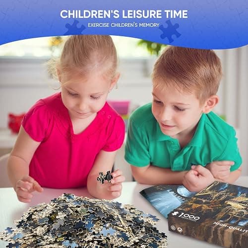 Lord of The Rings 1000 Piece Puzzle for Adults - Waterfall Town Artwork Jigsaw Family Game thumbnail 6
