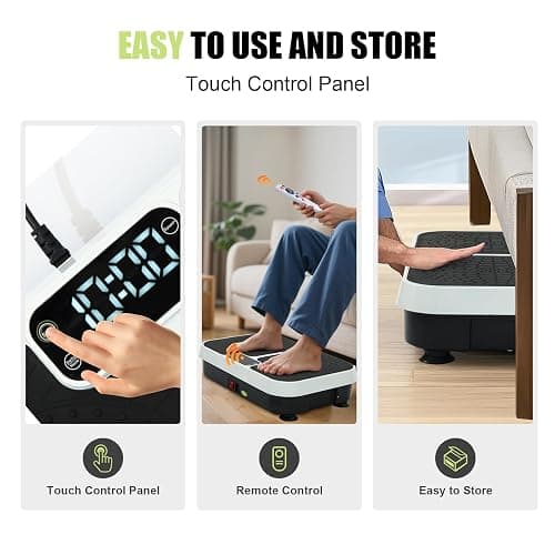 Homesy Vibration Plate Exercise Machine, Vibrating Plate for Lymphatic Drainage, Full Body Shaking Workout Fitness Platform Board, Sport Gym Equipment for Weight Loss Fat Burner thumbnail 4