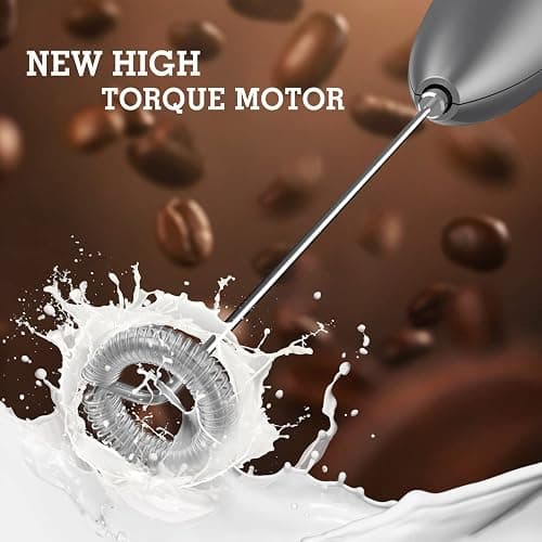 SIMPLETaste Milk Frother Handheld Battery Operated Electric Foam Maker, Drink Mixer with Stainless Steel Whisk and Stand for Cappuccino, Bulletproof Coffee, Latte thumbnail 3