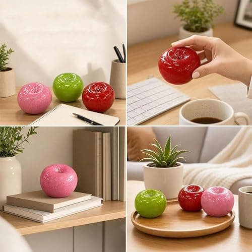 Slushy Apple Squishy, Stress Relief Fidget Toys with Crunchy Sounds, Pink | Soft Squeeze Toys with Slush Inside, Realistic Apple-Shaped, Calm Anxiety, Improve Focus, Gifts for Adults Office Home Travel thumbnail 6