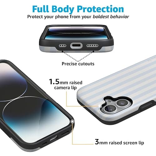Casely iPhone 17 Case | Blue Stripes | Sunday Best | Compatible with MagSafe | Bold Protective Design thumbnail 6