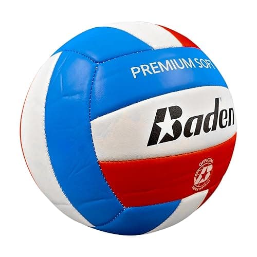 Baden Premium Soft Synthetic Leather Official Size & Weight Outdoor Volleyball 6 Pack with Pump thumbnail 7