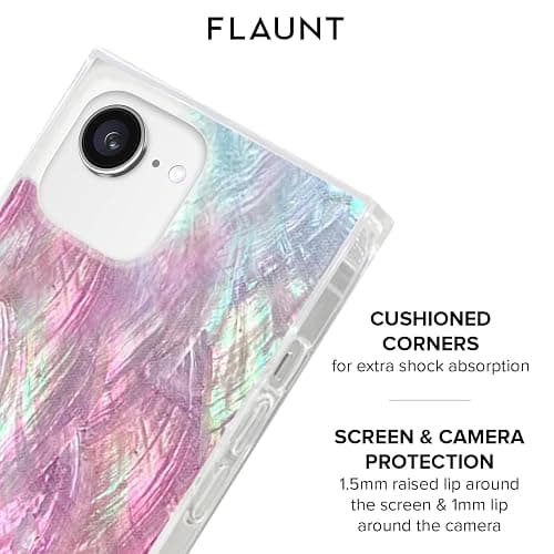 Flaunt Official Square Protective Case - Compatible with iPhone 17e/16e/15/14/13 - Compatible with MagSafe & Wireless Charging - Drop-Tested & Shockproof - (Pink Mother of Pearl) thumbnail 6