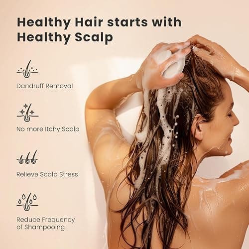 AIMIKE Scalp Massager Shampoo Brush, Soft Silicone Scalp Scrubber, Scalp Brush/Exfoliator for Washing Hair Dandruff, Scalp Massager Hair Growth Stimulator, Wet Dry Scalp Hair Scrubber - Oatmeal thumbnail 4