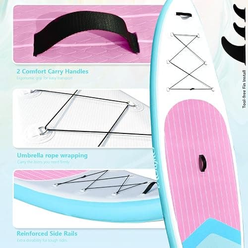 OWROMI Inflatable Stand Up Paddle Boards with Premium SUP Paddle Board Accessories, Wide Stable Design, Anti-Slip EVA Deck for Youth & Adult thumbnail 2