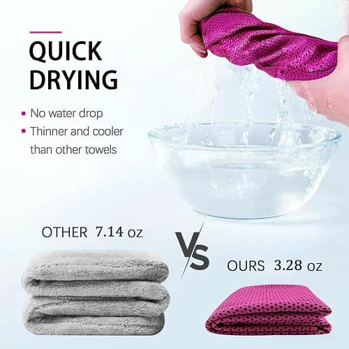 4 Packs Cooling Towel, 40" x 12" Microfiber Cooling Towels for Neck and Face, Soft Breathable Gym Towel for Working Out with Waterproof Bag & Carabiner, Sweat Towels for Running, Yoga, Travel, Climb thumbnail 4