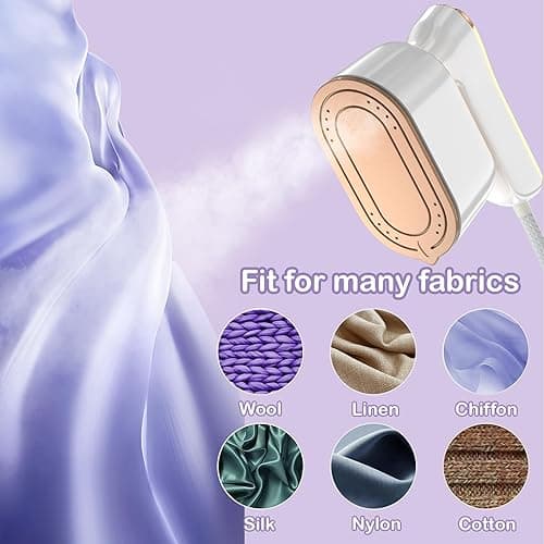 Travel Steamer Iron for Clothes Mini - Portable Ironing Machine Travel Small Size Portable Steamer Travel College Dorm Home Essentials Steamer for Clothes(White) - 6.1*3*4.2 in - White thumbnail 7