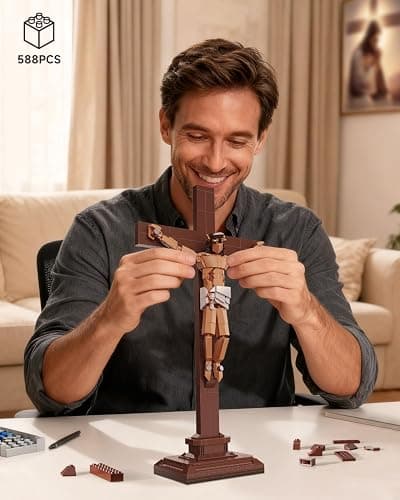 Jesus Crucifixion Building Blocks Set, Compatible Lego Religious Christian Toy Gift for Adults & Kids, Bible Story Model for Home Church Office Decor, 588 PCS thumbnail 6