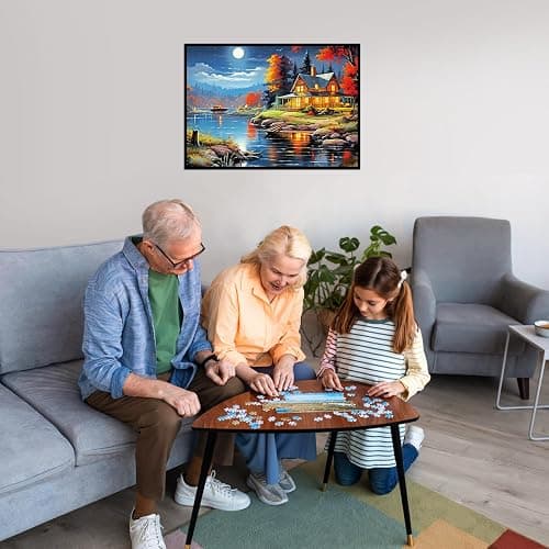 1000 Piece Puzzle for Adults, Advent Puzzle Maple Cabin 1000 Pieces Puzzles for Adults Teens Kids, Forest Cabin 1000 Pieces Jigsaw Puzzles 6 Days Holiday Puzzles Countdown to Weekend Gift thumbnail 2